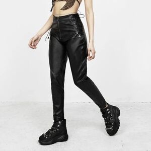 Disturbia Black Lace-Up Skinny Pants
